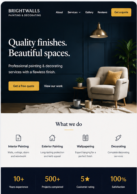 BrightWalls Decorating Website